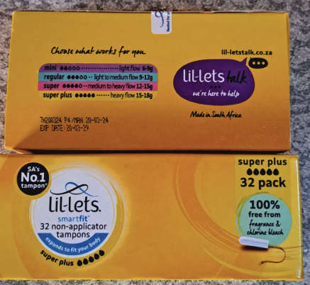 Lil-lets Smart Fit 32 Non-applicator tampons x 2 sealed packs