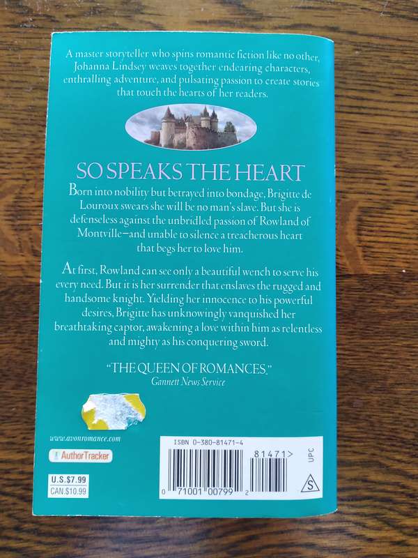So Speaks The Heart By Johanna Lindsey