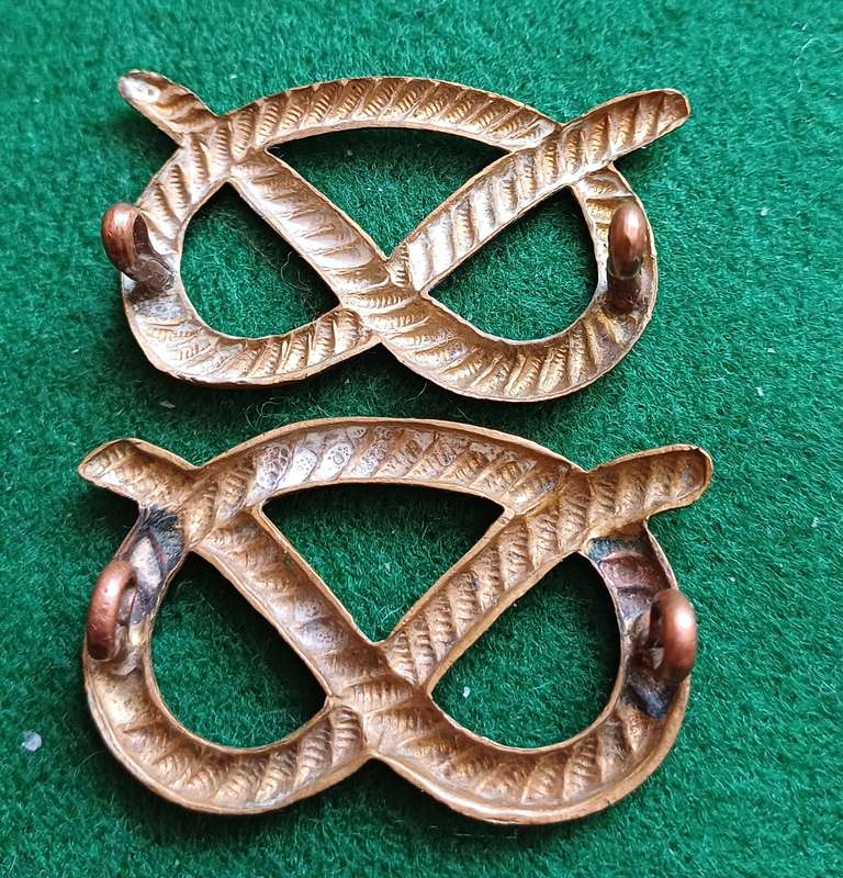British Army, South Staffordshire Regt brass collars pair