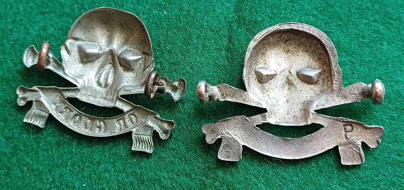 British Army, 17th Lancers collar badges x 2