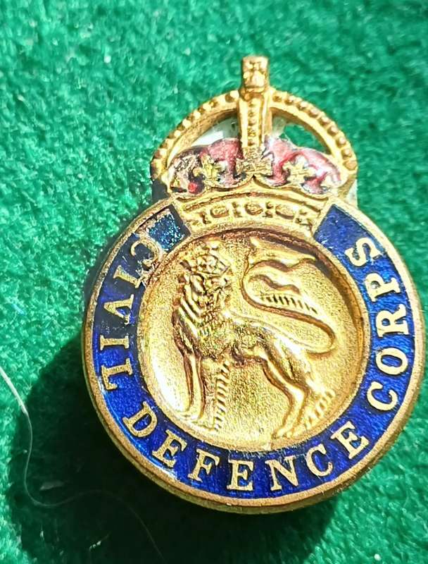 British Army, Civil Defence Corps enamel lapel badge