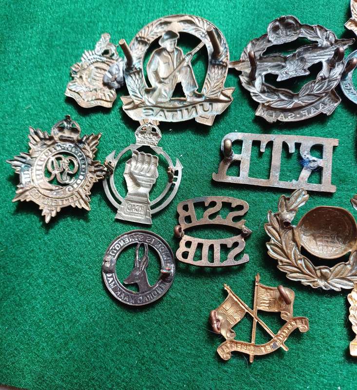 Selection of 18 Military badges, most missing lugs