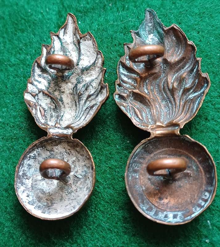 SA UDF Artillery brass collars, pair, worn 1926, O833 - 4, scarce