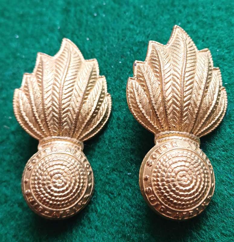 SADF Artillery brass collars, pair