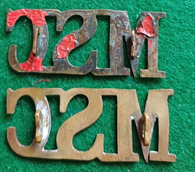 British Army, Medical Service Corps brass titles  pair