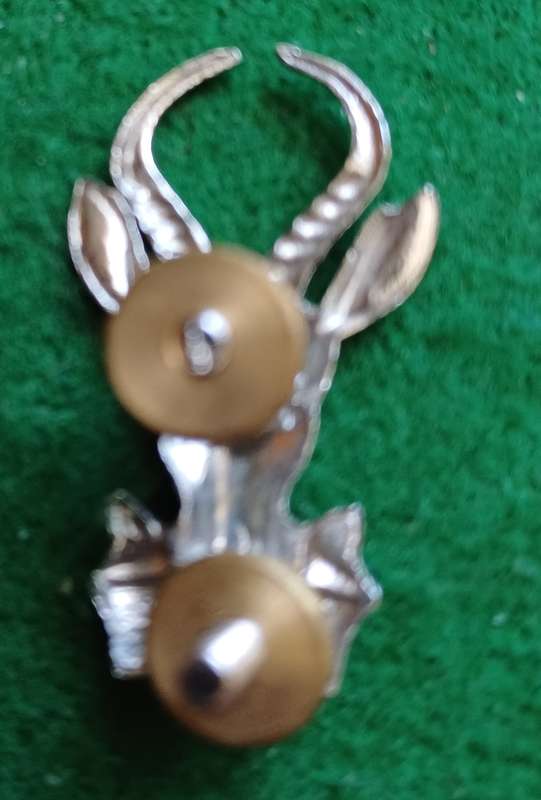 SADF Infantry Bokkop chrome beret badge