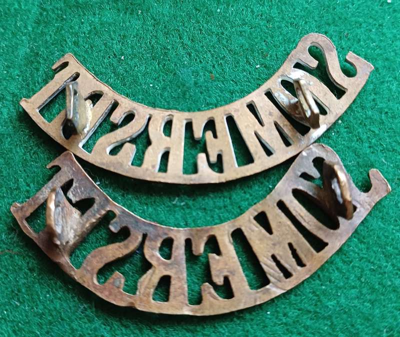 British Army, Prince Albert's own Somerset Light Infantry brass titles pair