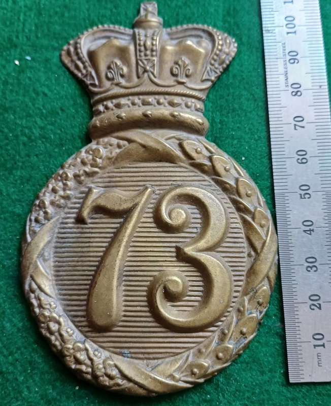 British Army, 73rd (Perthshire,) Regt of Foot brass helmet plate