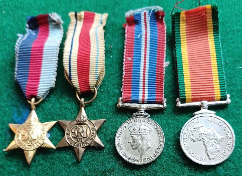 SA UDF, group of 4 WWII miniature medals