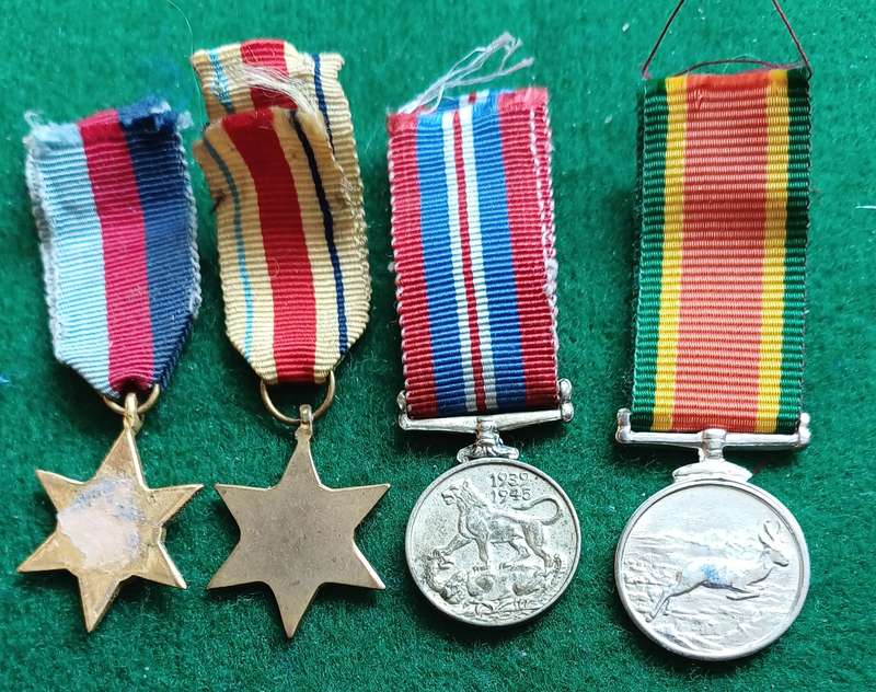 SA UDF, group of 4 WWII miniature medals