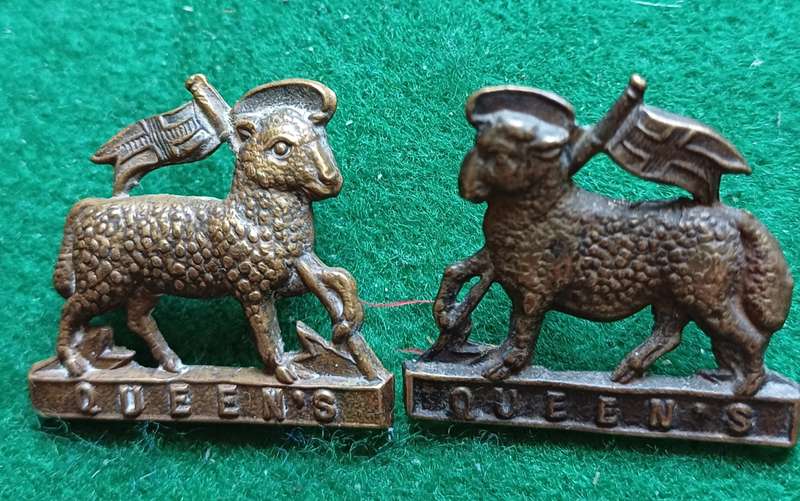 British Army, Queen's West Surrey regt, collars pair