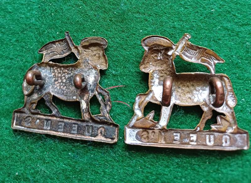 British Army, Queen's West Surrey regt, collars pair