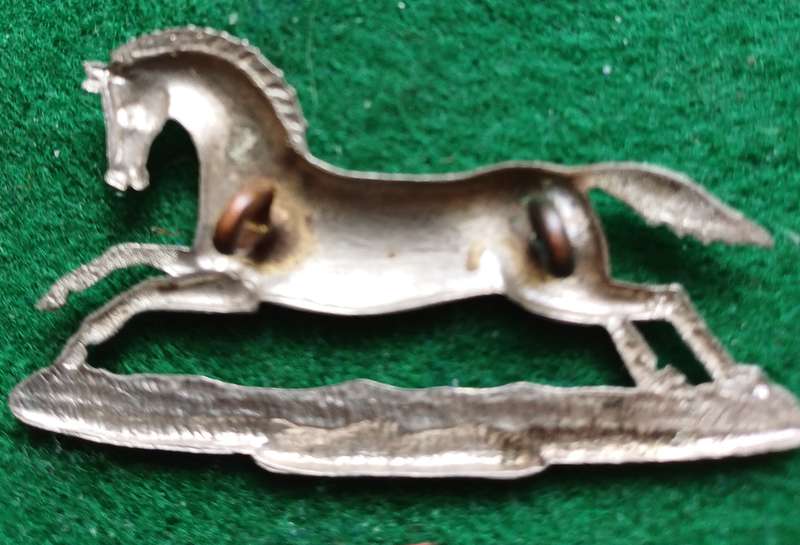 British Army, 3rd King's Own Hussars WM collar or NCO sleeve badge