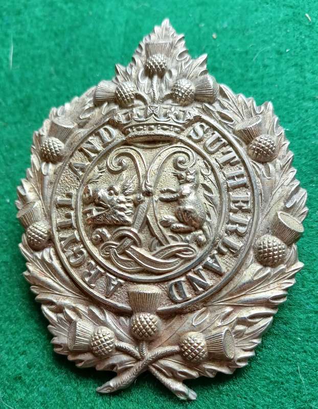 British Army, Argyle & Sutherland WM headdress badge, non voided