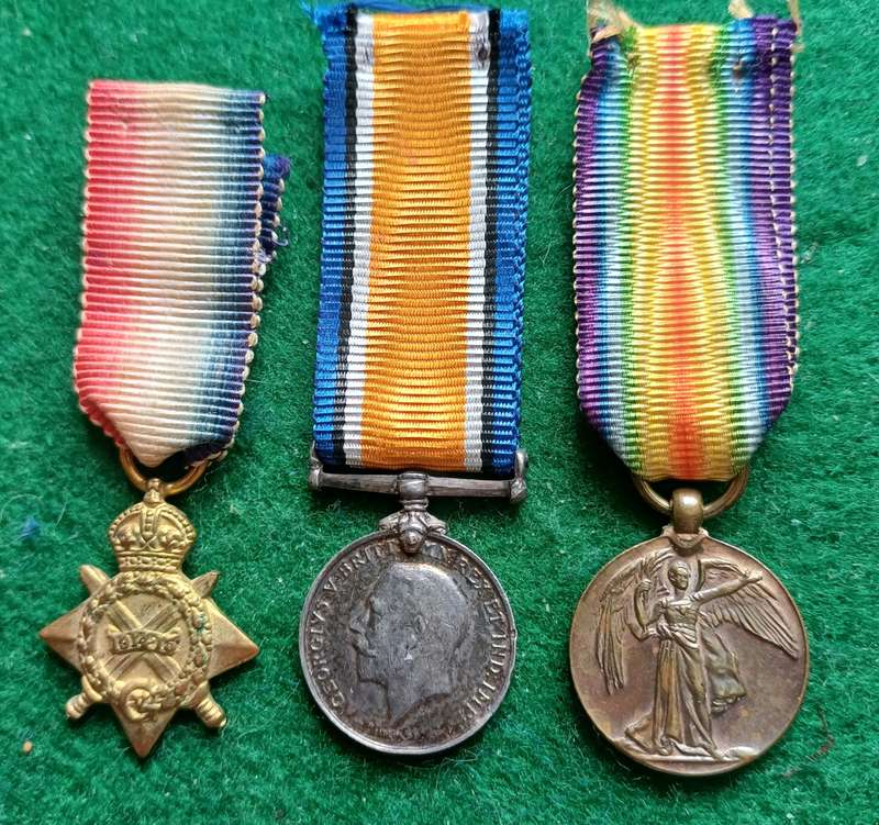 WWI set of 3 Miniature medals