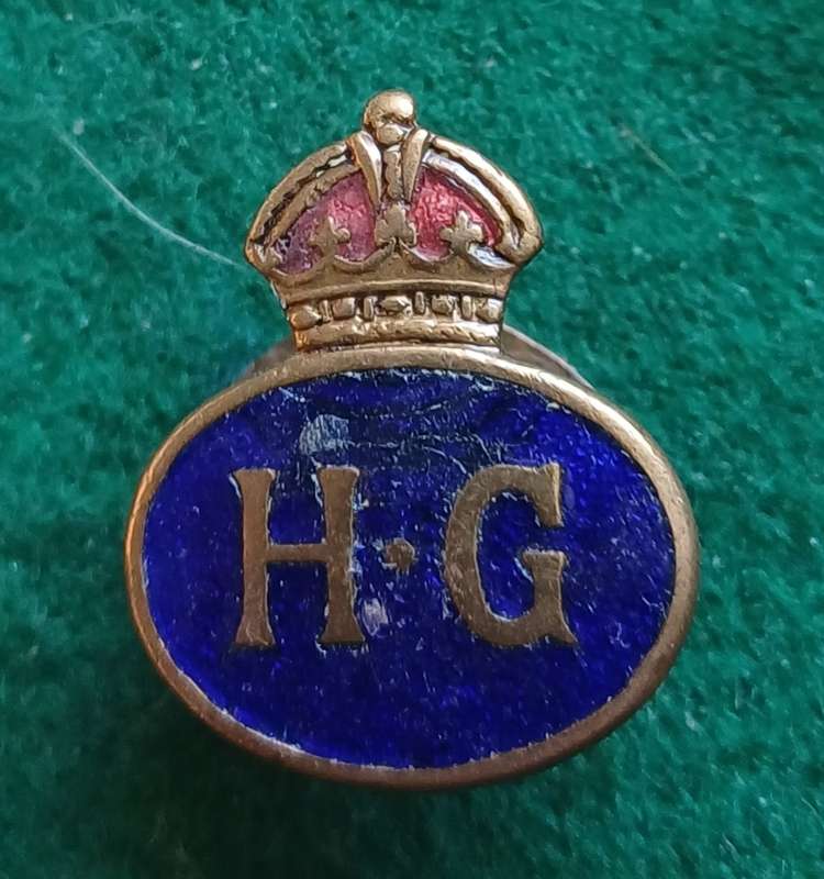 British Army, HG, (Home Guard ?) enamelled lapel badge