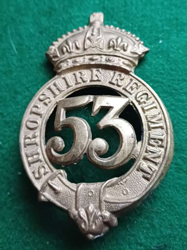 British Army, 53rd (Shropshire,) Regt of Foot, brass Glengarry badge