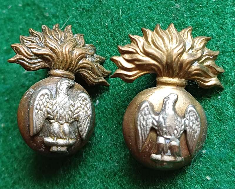 British Army, Royal Irish Fusiliers  2 piece BiM collars pair