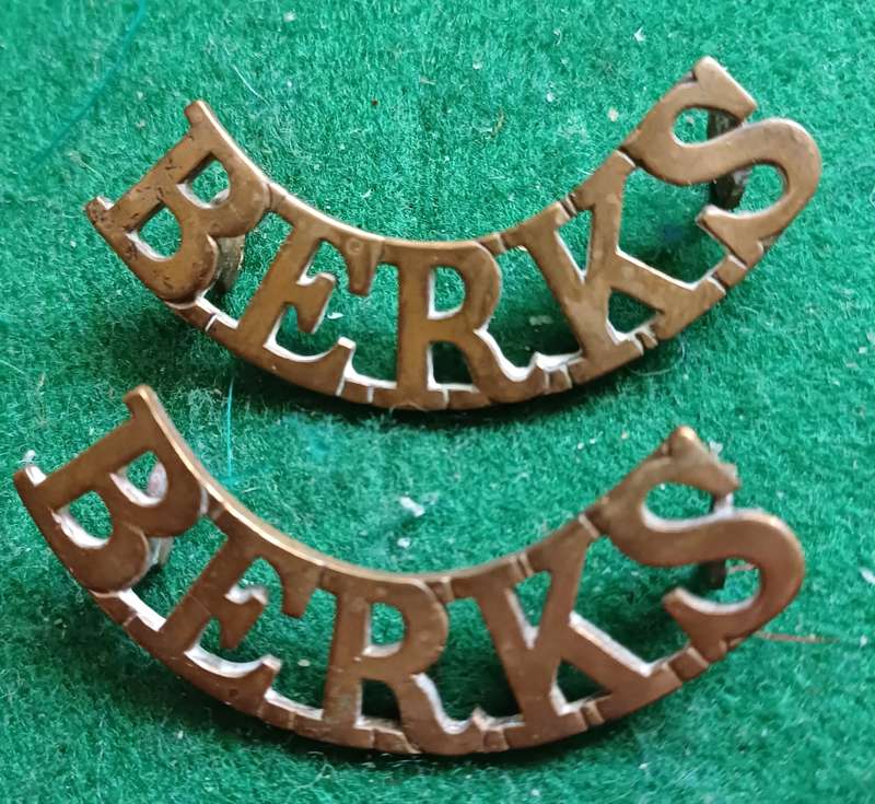 British Army, Berkshire regt brass titles pair