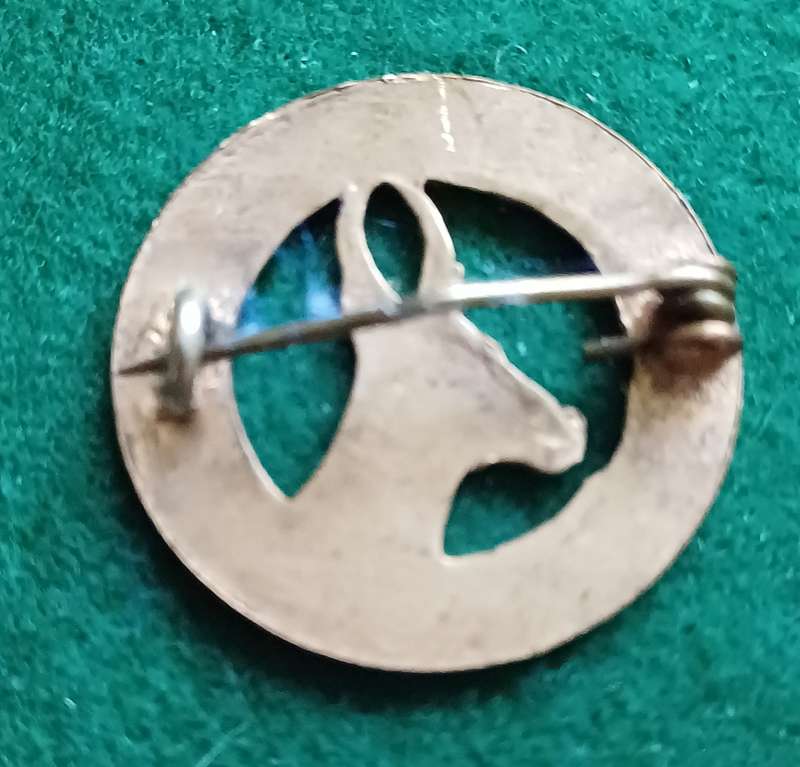 SA WWI brass & enamel Springbok sweetheart badge