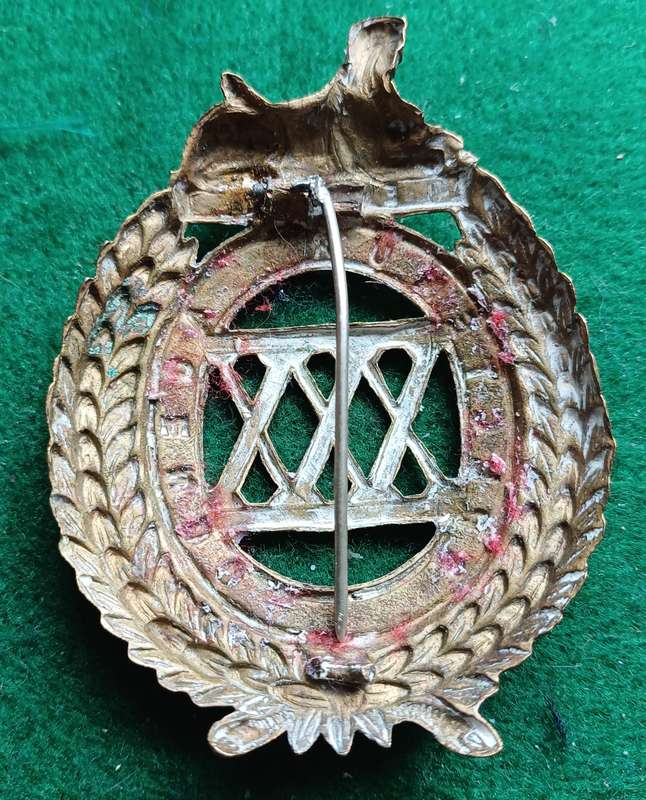 British Army, 30th (Cambridgeshire,) Regiment of Foot brass Glengarry badge. (Carman 48.)