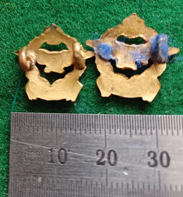SA Air Force WWII KC brass mess dress collars pair