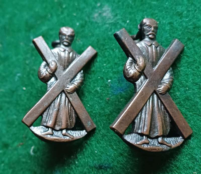 British Army, Royal Highlanders, Black Watch Officer's bronze collars pair