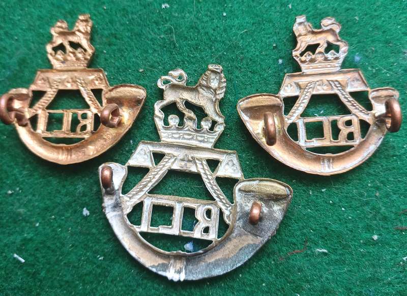 SA Rand Light Infantry brass cap and collar badges