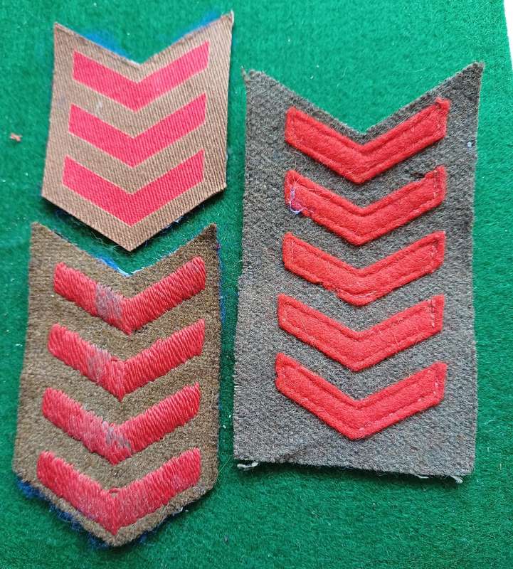 SA WWII UDF Service Chevrons worn on right sleeve, One year one chevron