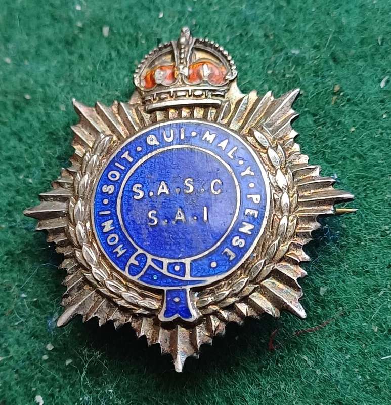 South African Service Corps Silver & enamel Sweetheart badge