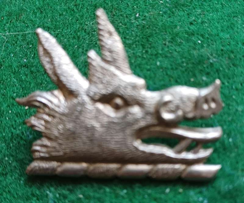 British Army, 91st Regt of Foot, (Argyllshire Highlanders,) single WM Boar's Head collar badge