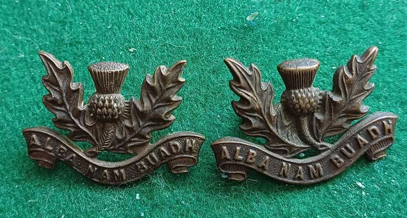 SADF Transvaal Scottish blackened collars facing pair