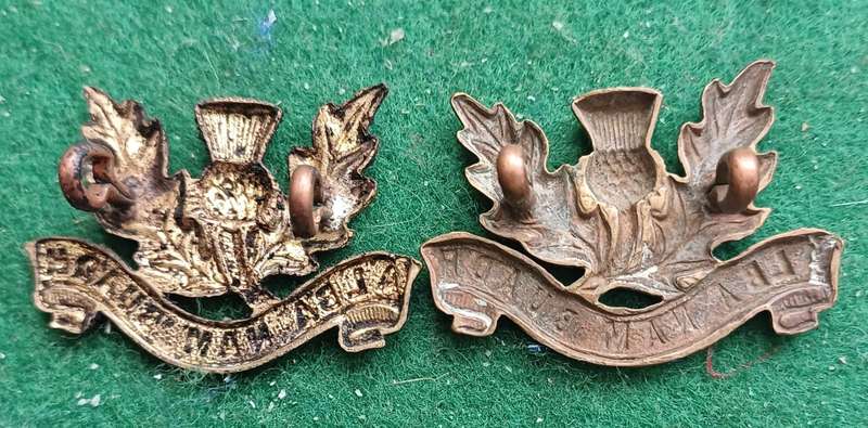 SADF Transvaal Scottish blackened collars facing pair