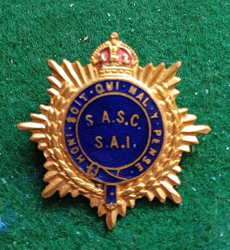 South African Service Corps brass & enamel Sweetheart badge