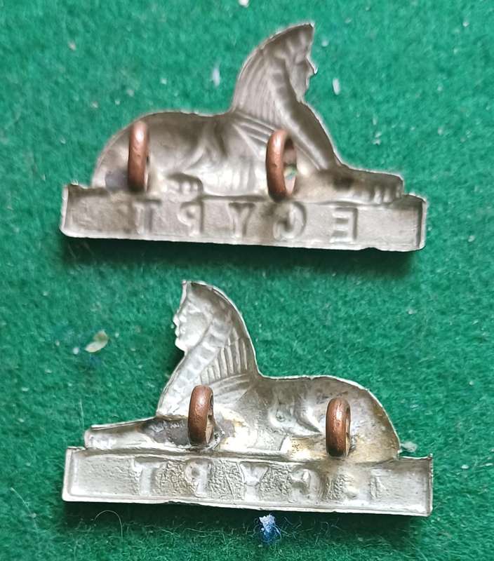 British Army, South Wales Borderers ORs WM collars, facing pair