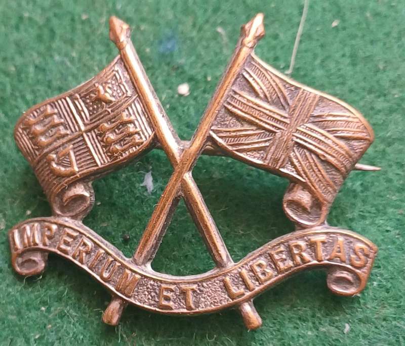 SA Imperial Light Horse brass early collar badge pin fitting.