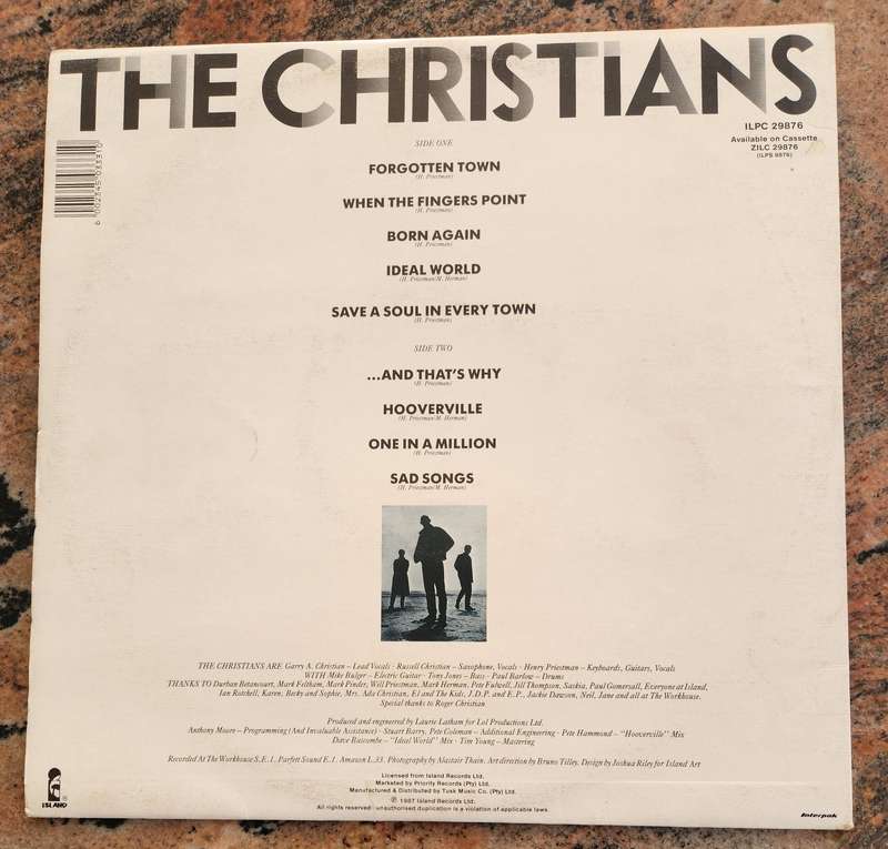 THE CHRISTIANS The Christians - Gatefold (Very Good+/Very Good+) Island ILPC 29876 SA Pressing 1987