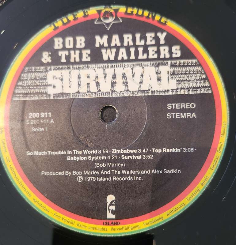 BOB MARLEY and THE WAILERS Survival - VG+ - German Pressing 1979 Island STEMRA 200 911 - RARE