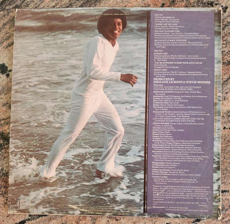 JERMAINE JACKSON Let's Get Serious (VG+/VG+) Motown TMC 5407 SA Pressing