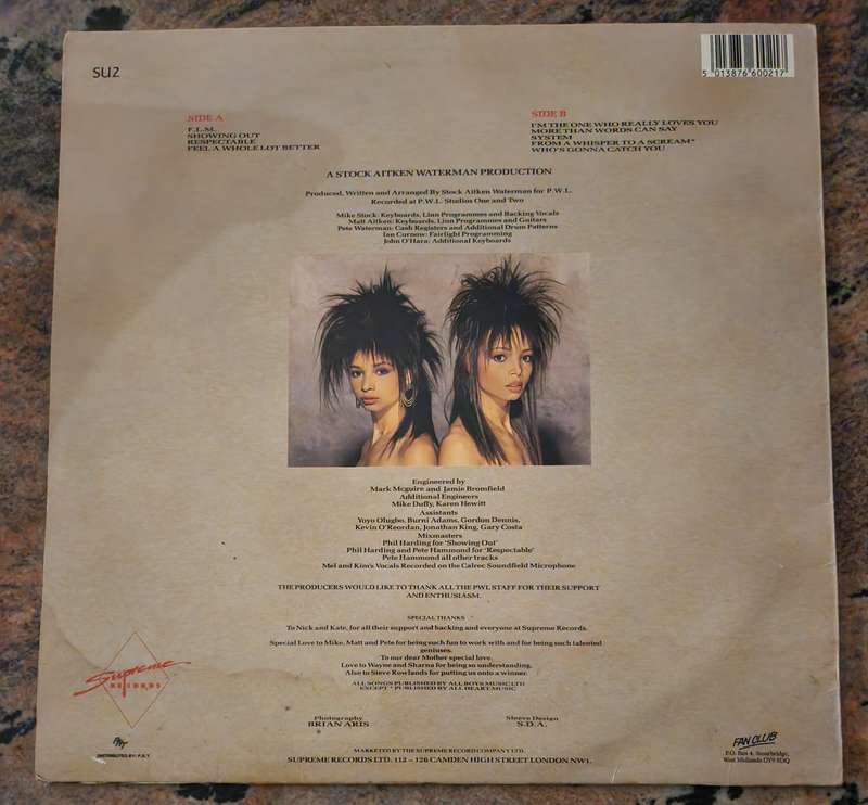 MEL & KIM FLM (VG+/VG+) Supreme SU2 UK Press 1987 - Lyrics inside