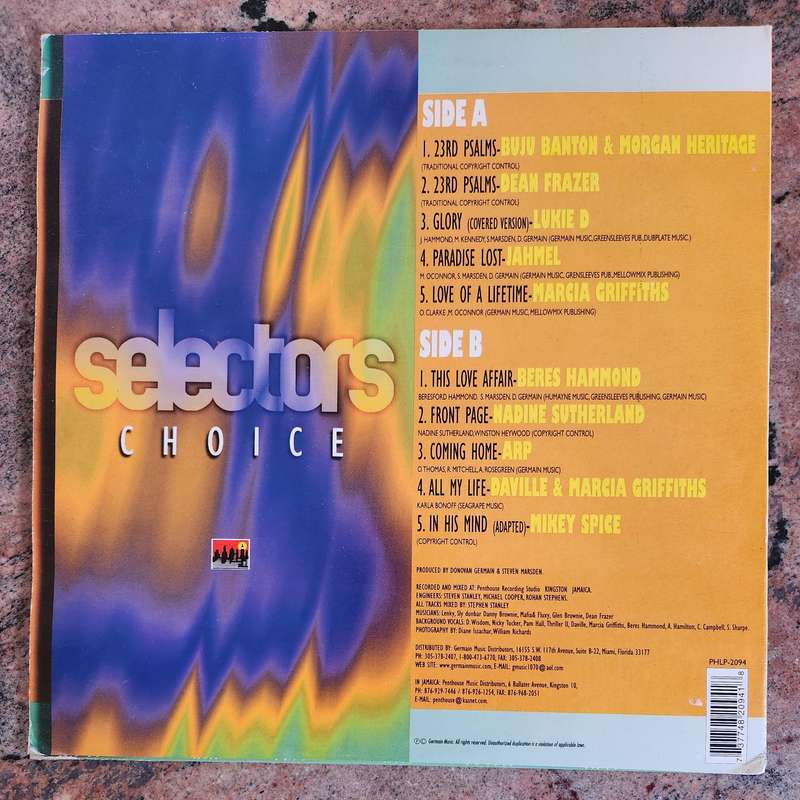 SELECTOR'S CHOICE Various Original Artists (VG+/VG+) Germain PHLP-2094 US Pressing 2000