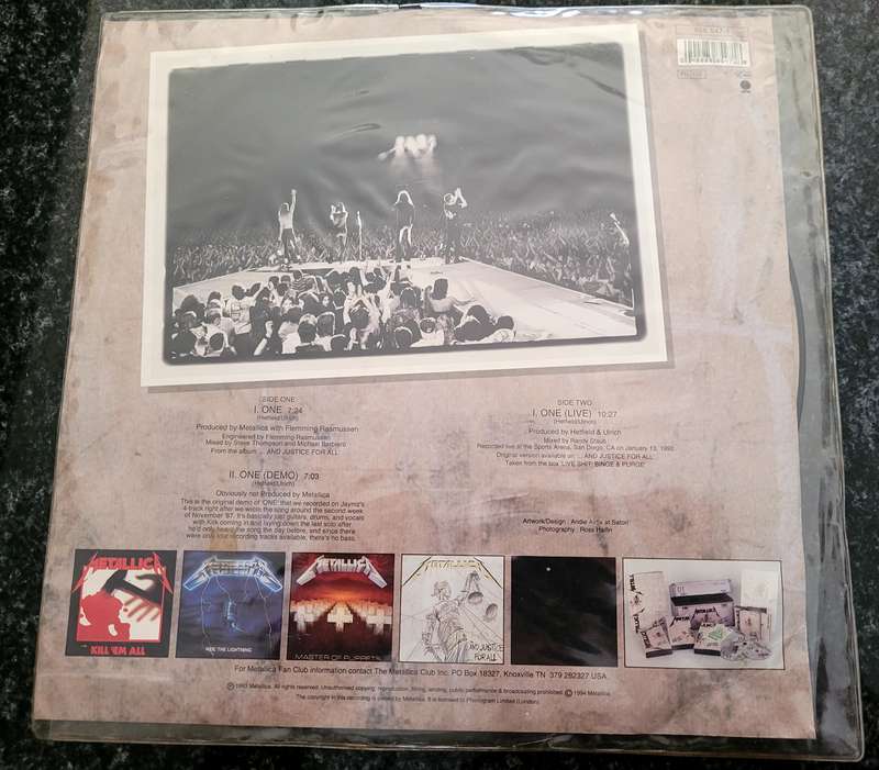Metallica - One 12" Vinyl Picture Disc RARE