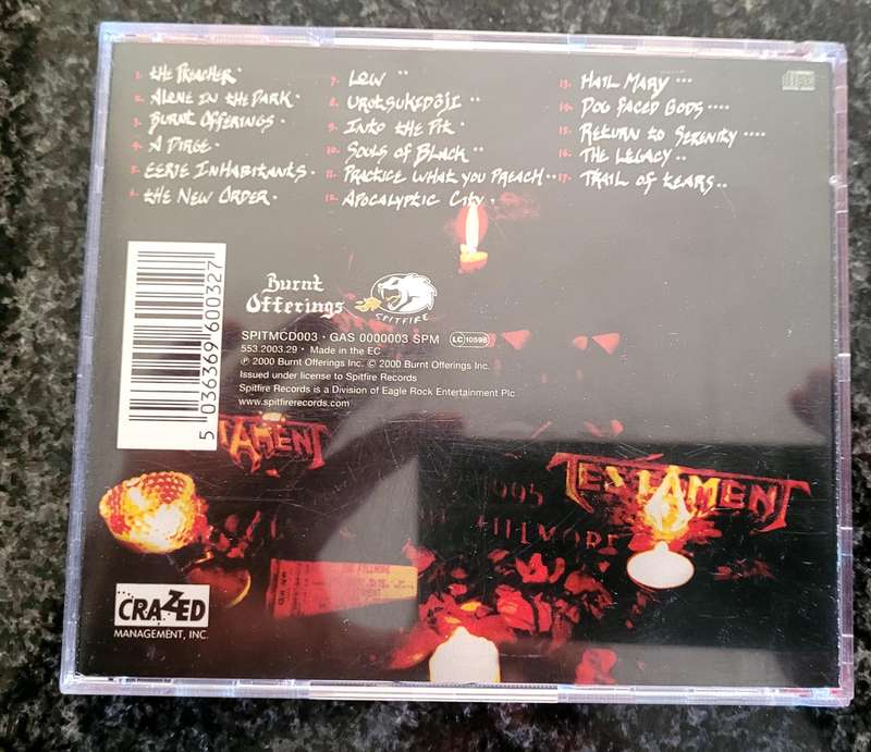 Testament - Live At The Fillmore CD