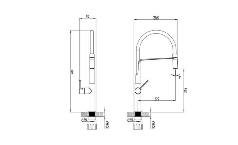 Tivoli Varano Black & Chrome Sink Mixer 15 Year Guarantee