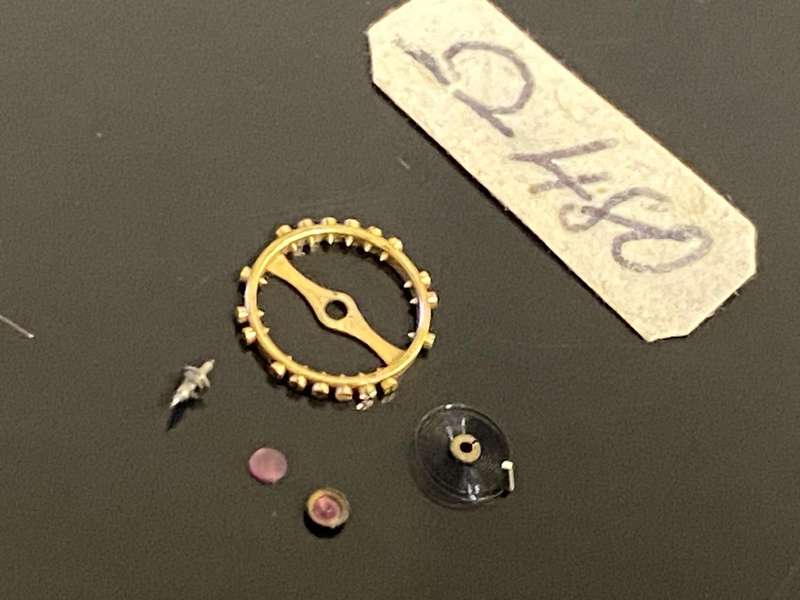 OMEGA -  balance staff & wheel, jewels for caliber 480