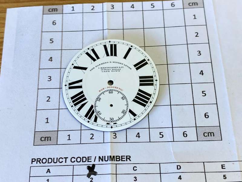 I.  Mendelsohn - The Farmers & Miners Lever - pocket watch dial