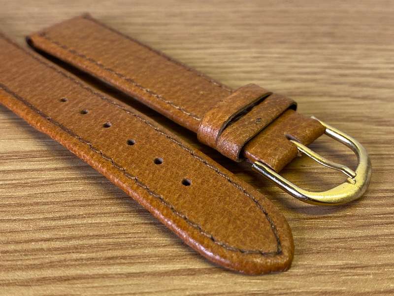 18mm light brown leather watch strap