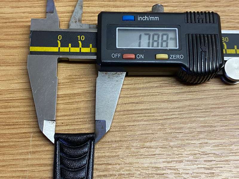 18mm black leather watch strap