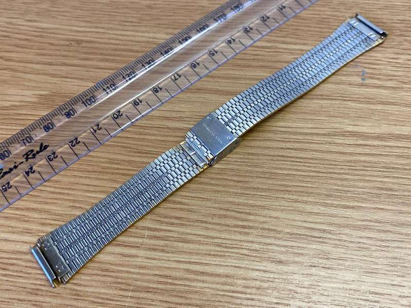 18mm stainless steel two piece strap with gold edge