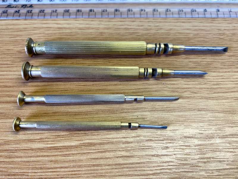 Brass screwdrivers x 4